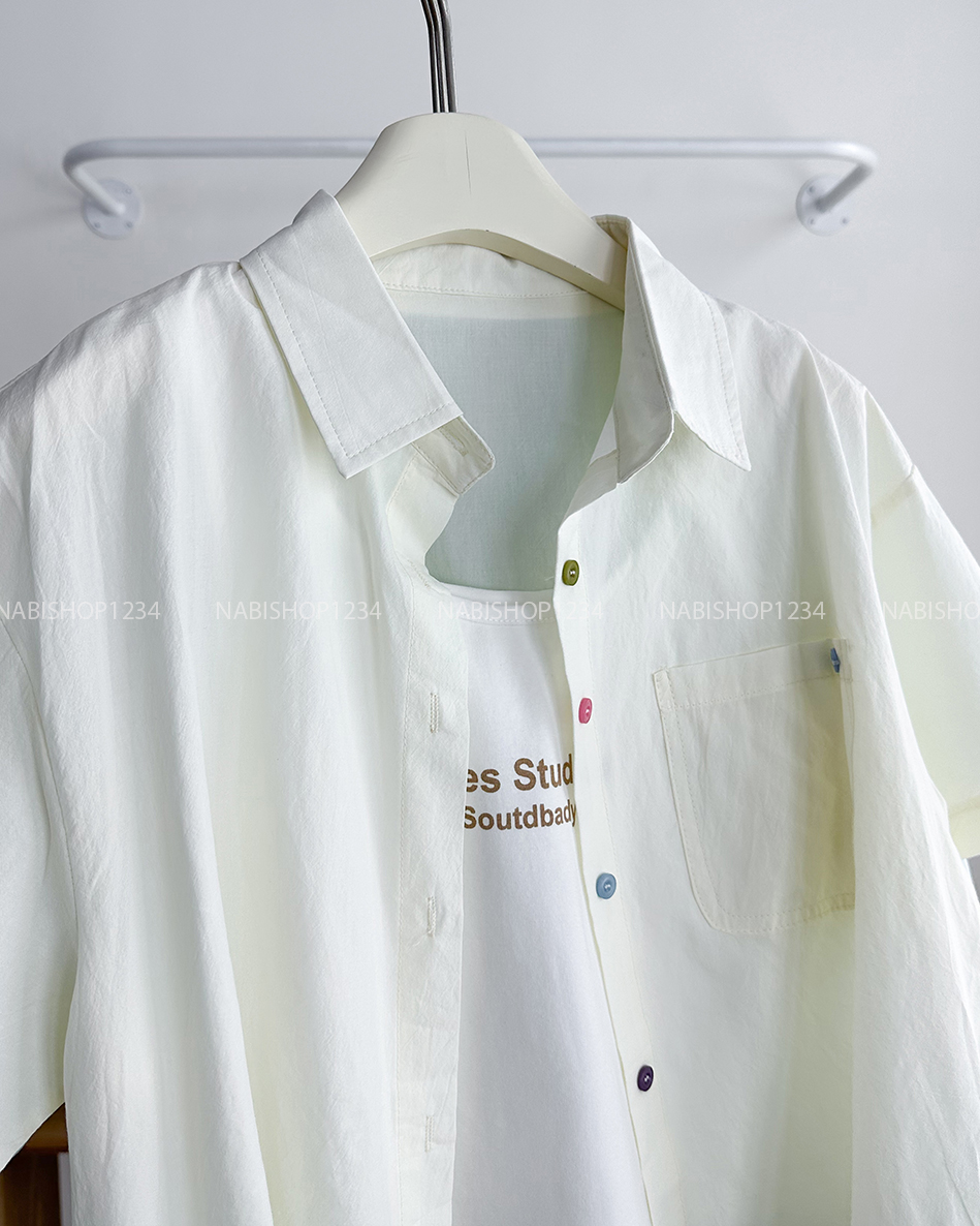 Áo Sơ Mi Số 308-D Set TN Khuy Màu + 3 Lỗ