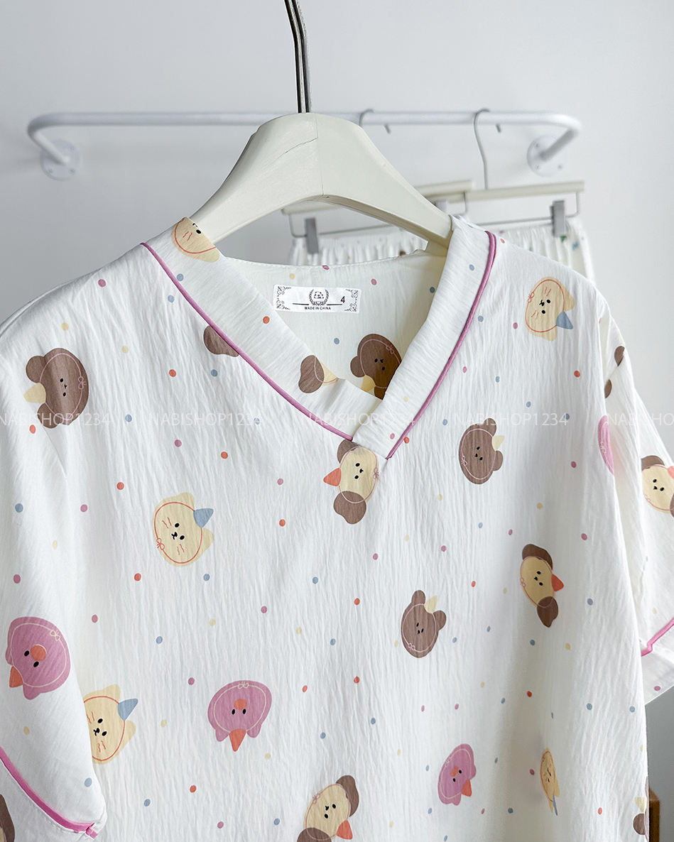 Đồ Ngủ Số 24-C Pijama Cổ Tim Hình