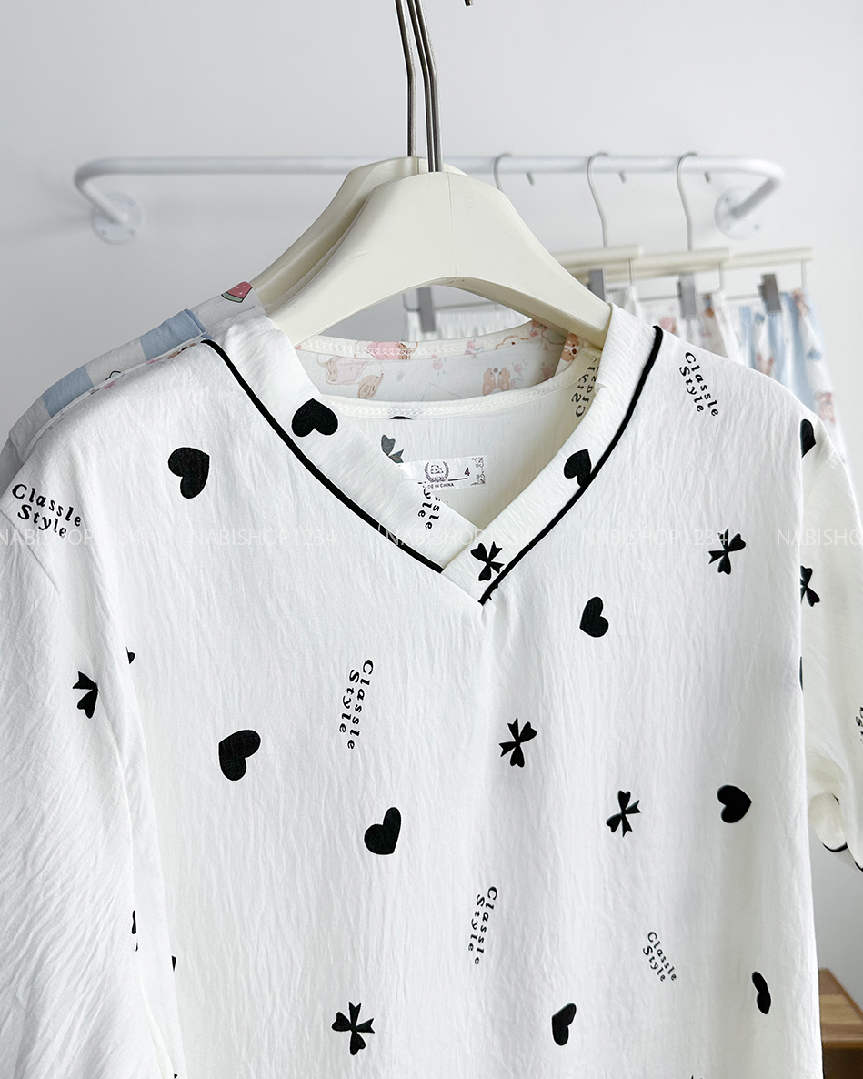 Đồ Ngủ Số 24-C Pijama Cổ Tim Hình