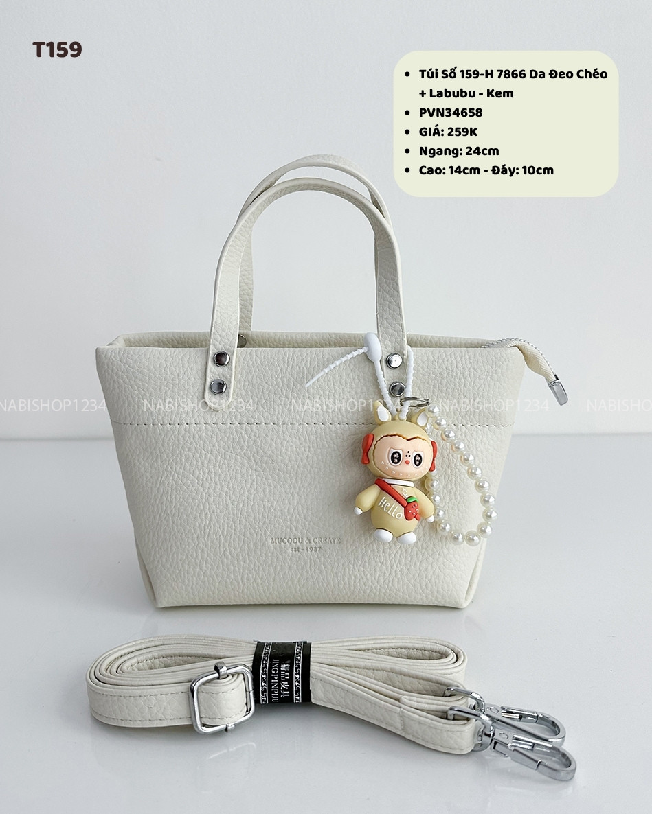 Túi Số 159-H 7866 Da Đeo Chéo + Labubu