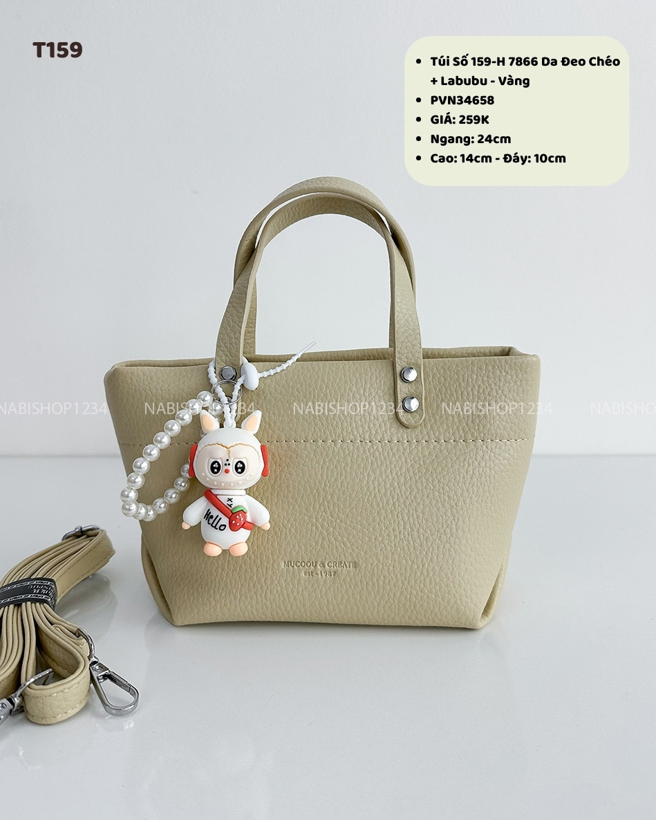 Túi Số 159-H 7866 Da Đeo Chéo + Labubu
