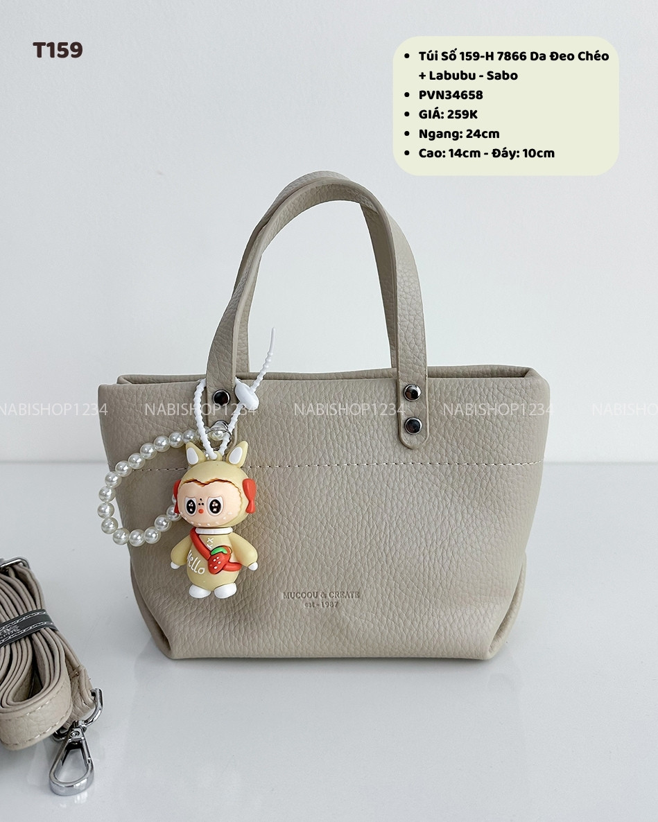 Túi Số 159-H 7866 Da Đeo Chéo + Labubu