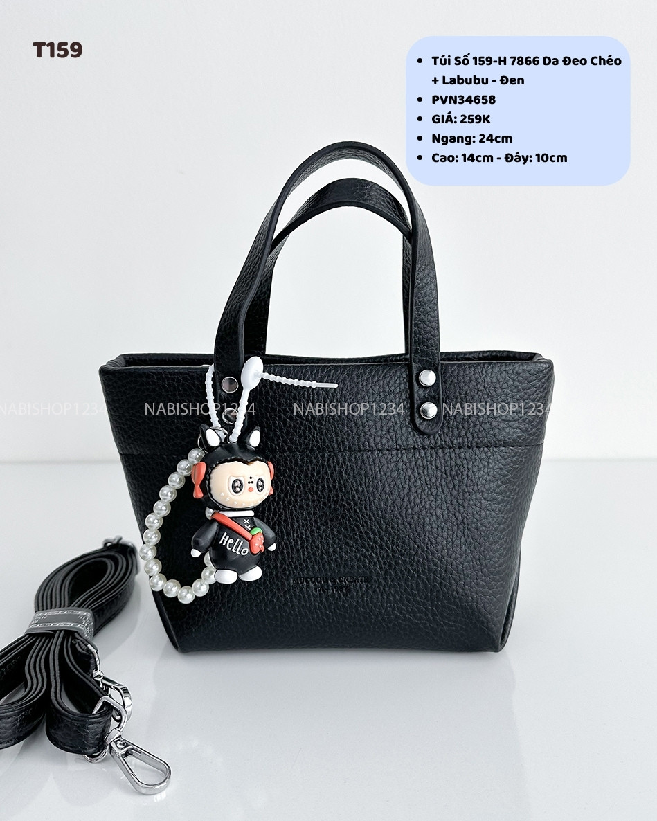 Túi Số 159-H 7866 Da Đeo Chéo + Labubu