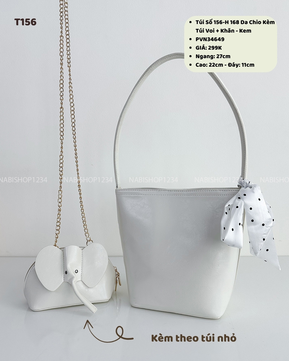 Túi Số 156-H 168 Da Chio Kèm Túi Voi + Khăn
