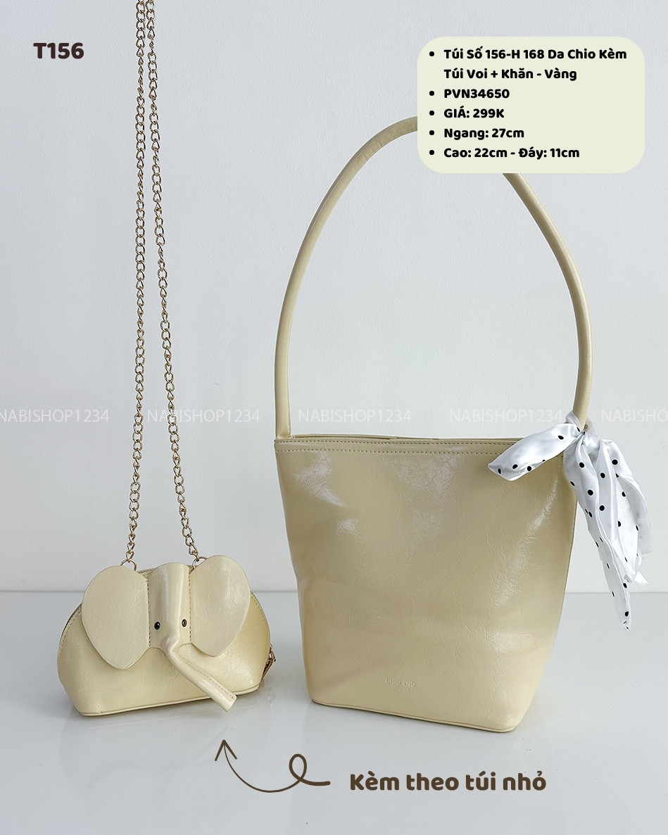 Túi Số 156-H 168 Da Chio Kèm Túi Voi + Khăn