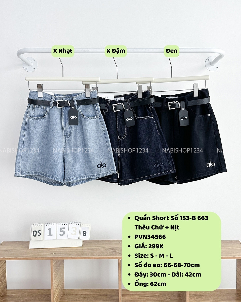 Quần Short Số 153-B 663 Thêu Chữ + Nịt