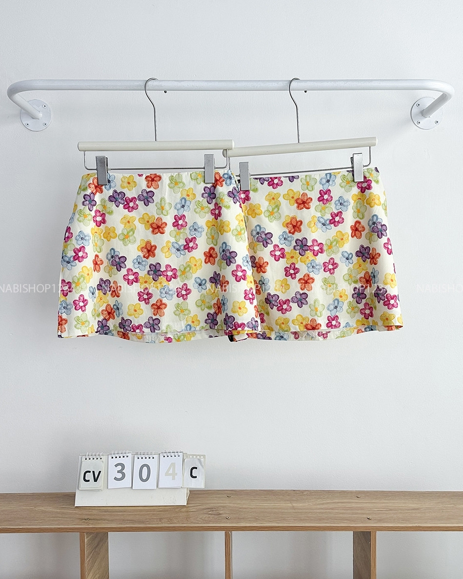 Chân Váy Số 304-C Ngắn In Hoa