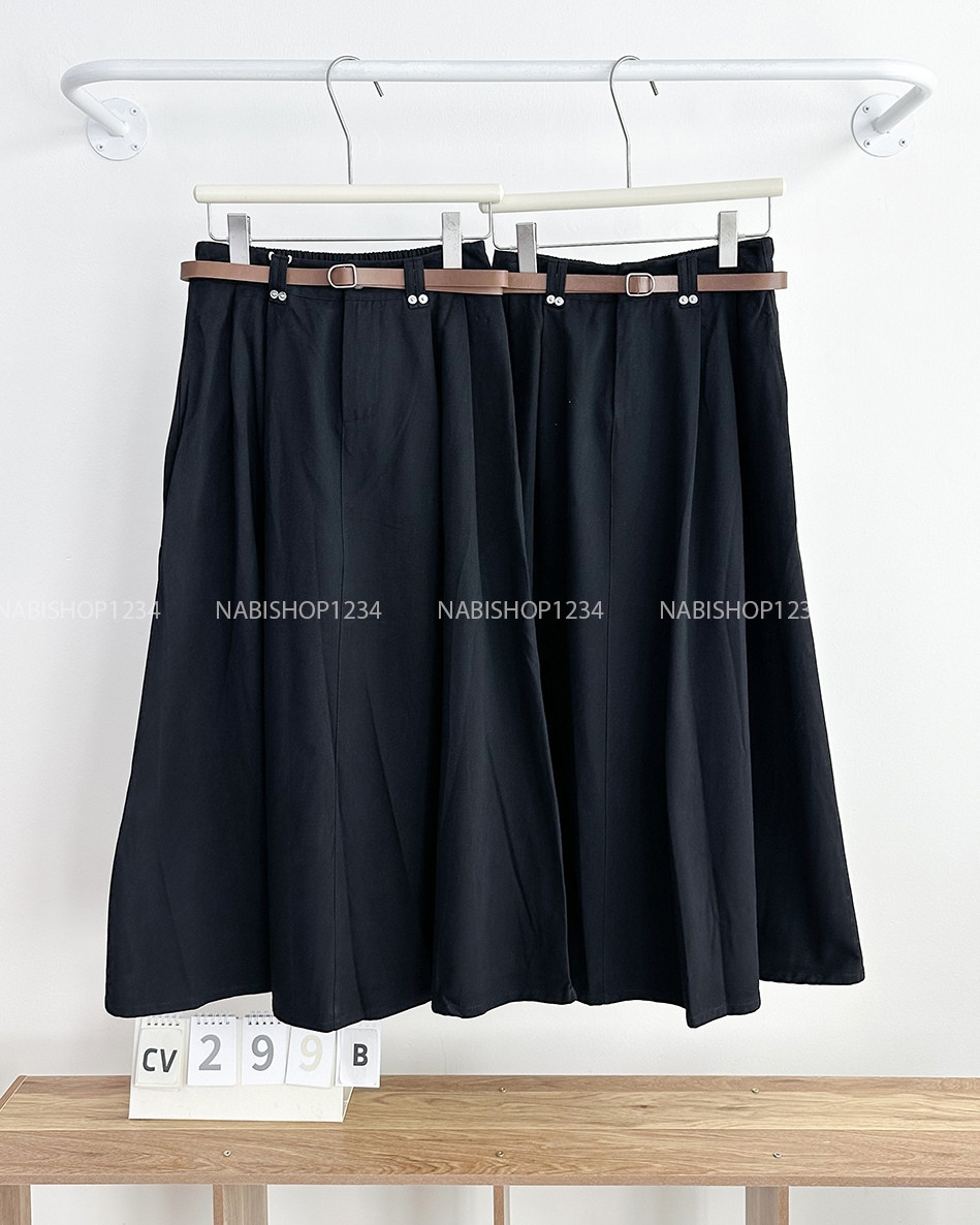 Chân Váy Số 299-B 19032 Dài Đai Nút + Nịt New