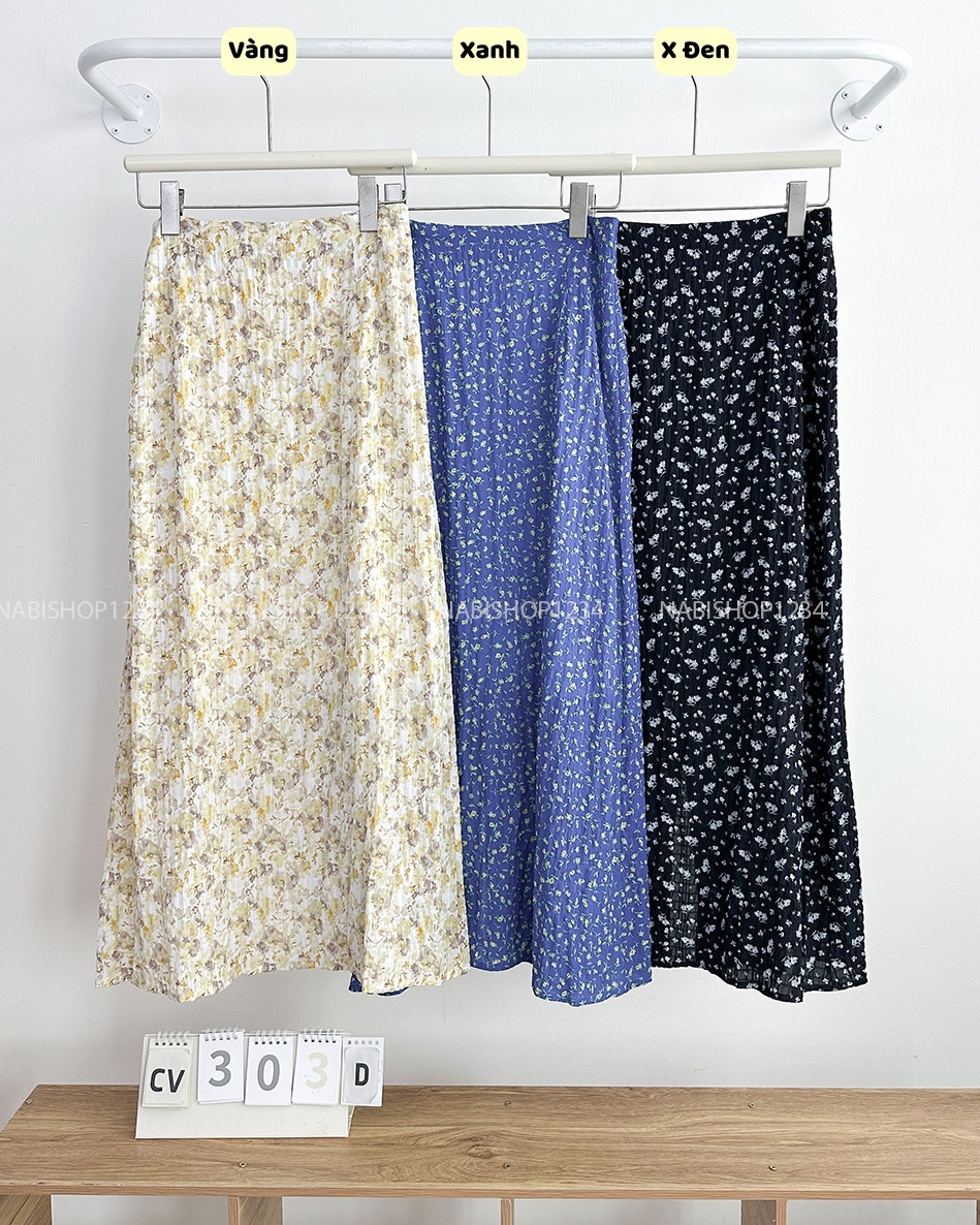 Chân Váy Số 303-D 2216 Dài Hoa Nhí