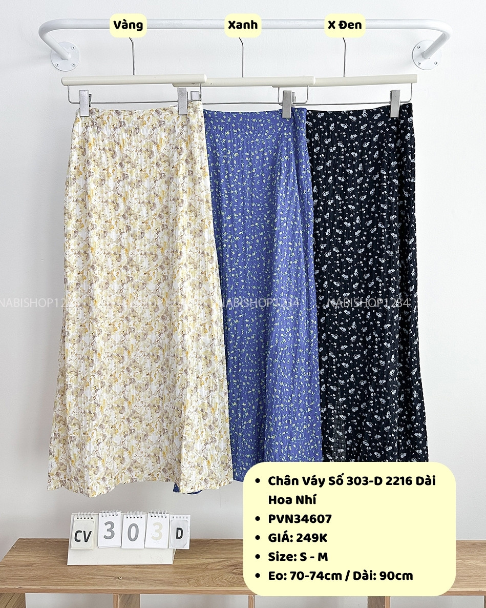 Chân Váy Số 303-D 2216 Dài Hoa Nhí