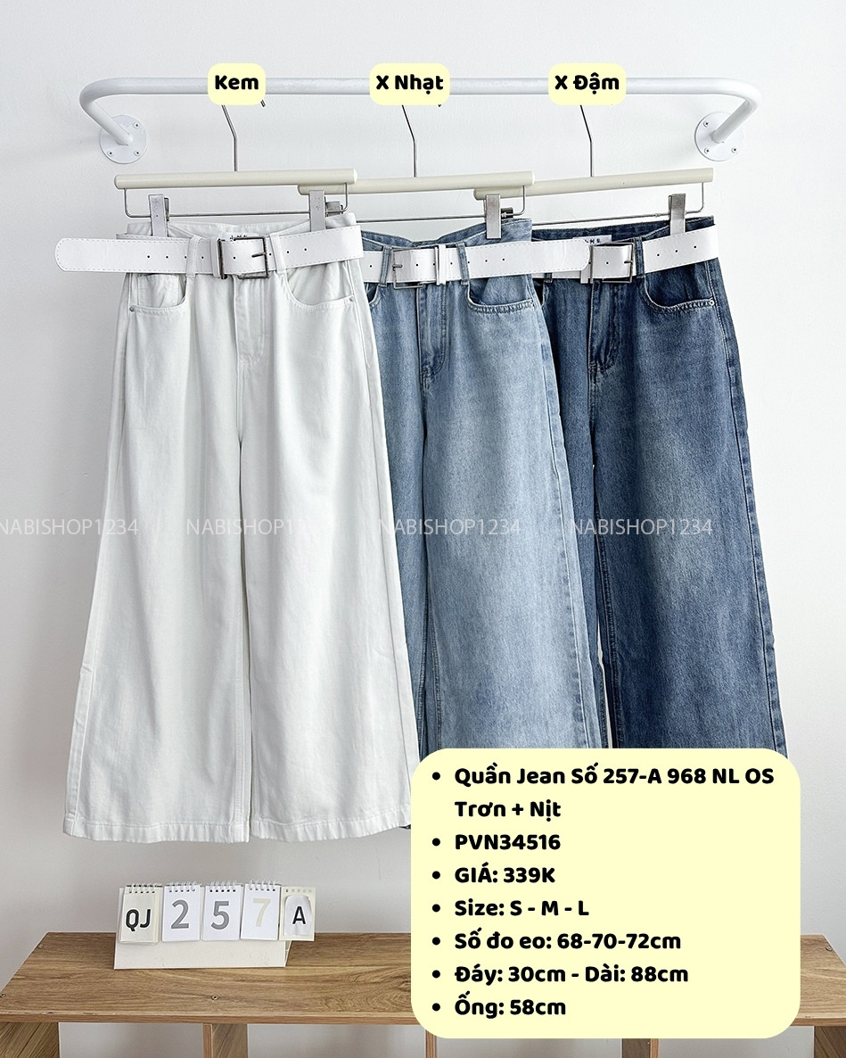 Quần Jean Số 257-A 968 NL OS Trơn + Nịt