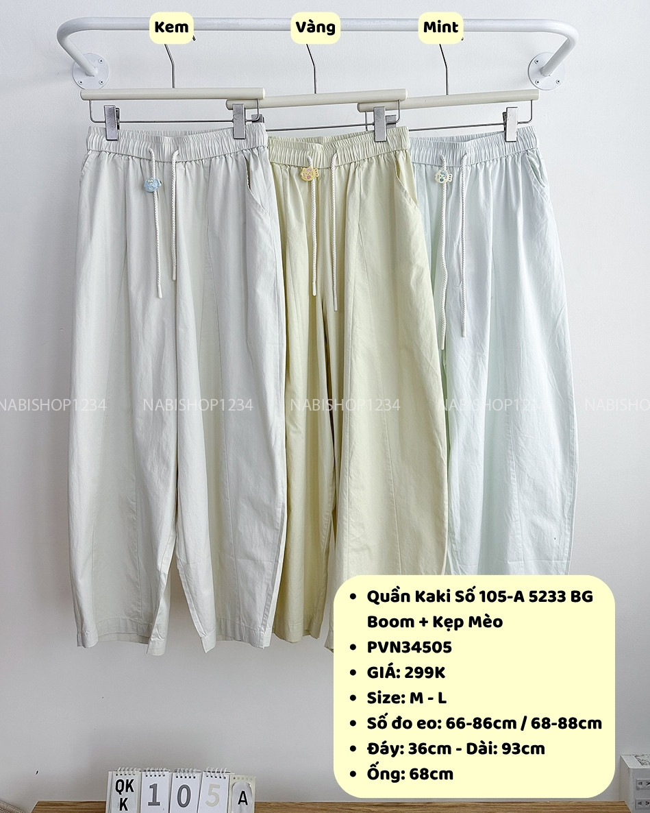 Quần Kaki Số 105-A 5233 BG Boom + Kẹp Mèo