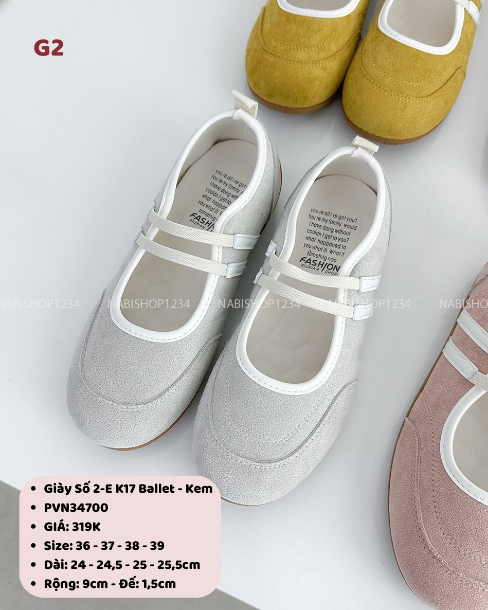 Giày Số 2-E K17 Ballet Thể Thao 2 Quai