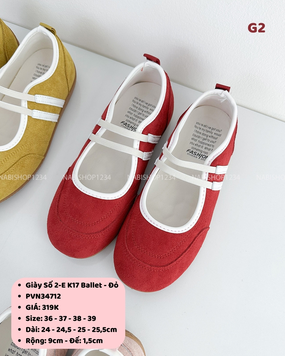 Giày Số 2-E K17 Ballet Thể Thao 2 Quai