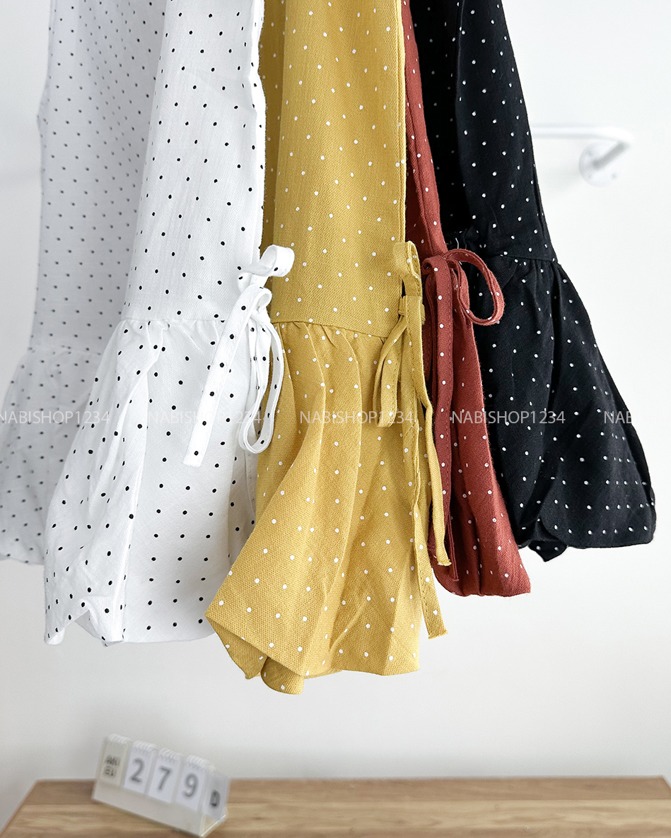 Áo Kiểu Số 279-D 8020 SN Chấm Bi + Scrunchies