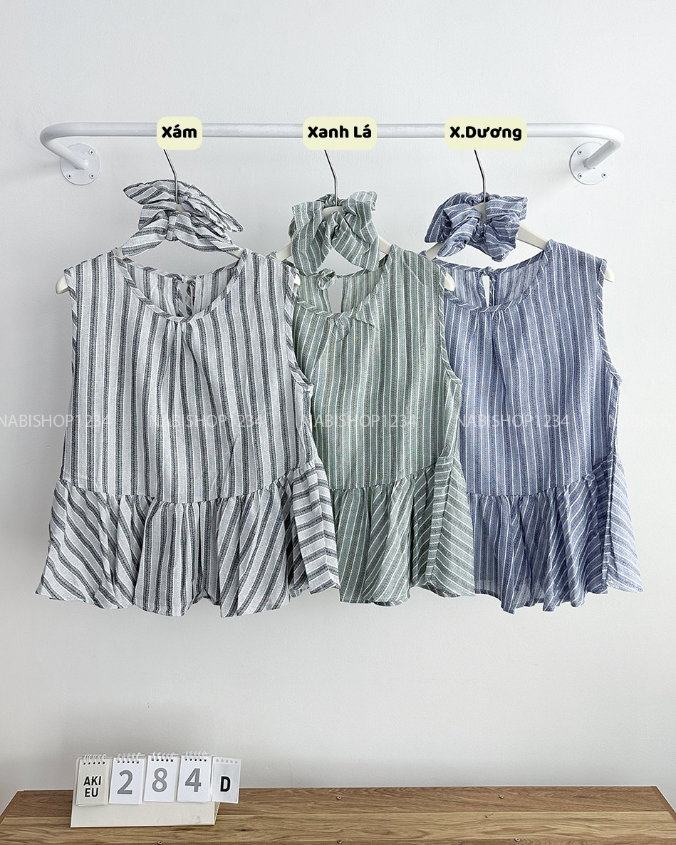 Áo Kiểu Số 284-D 8097 SN Sọc + Scrunchies