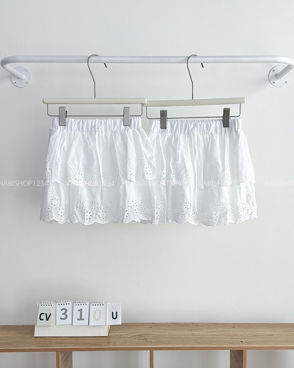 Chân Váy Số 310-U 1616 Ngắn LT Ren Hoa Tầng