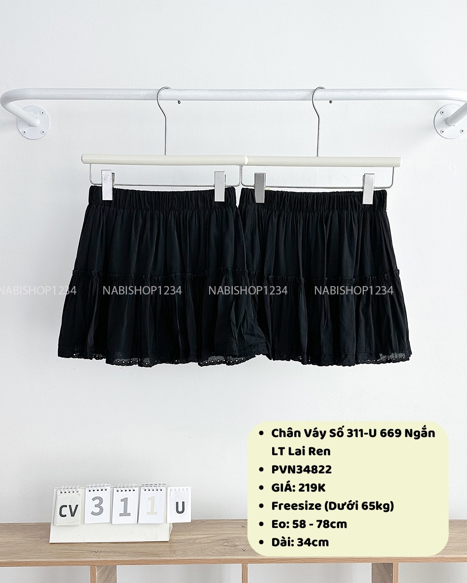Chân Váy Số 311-U 669 Ngắn LT Lai Ren
