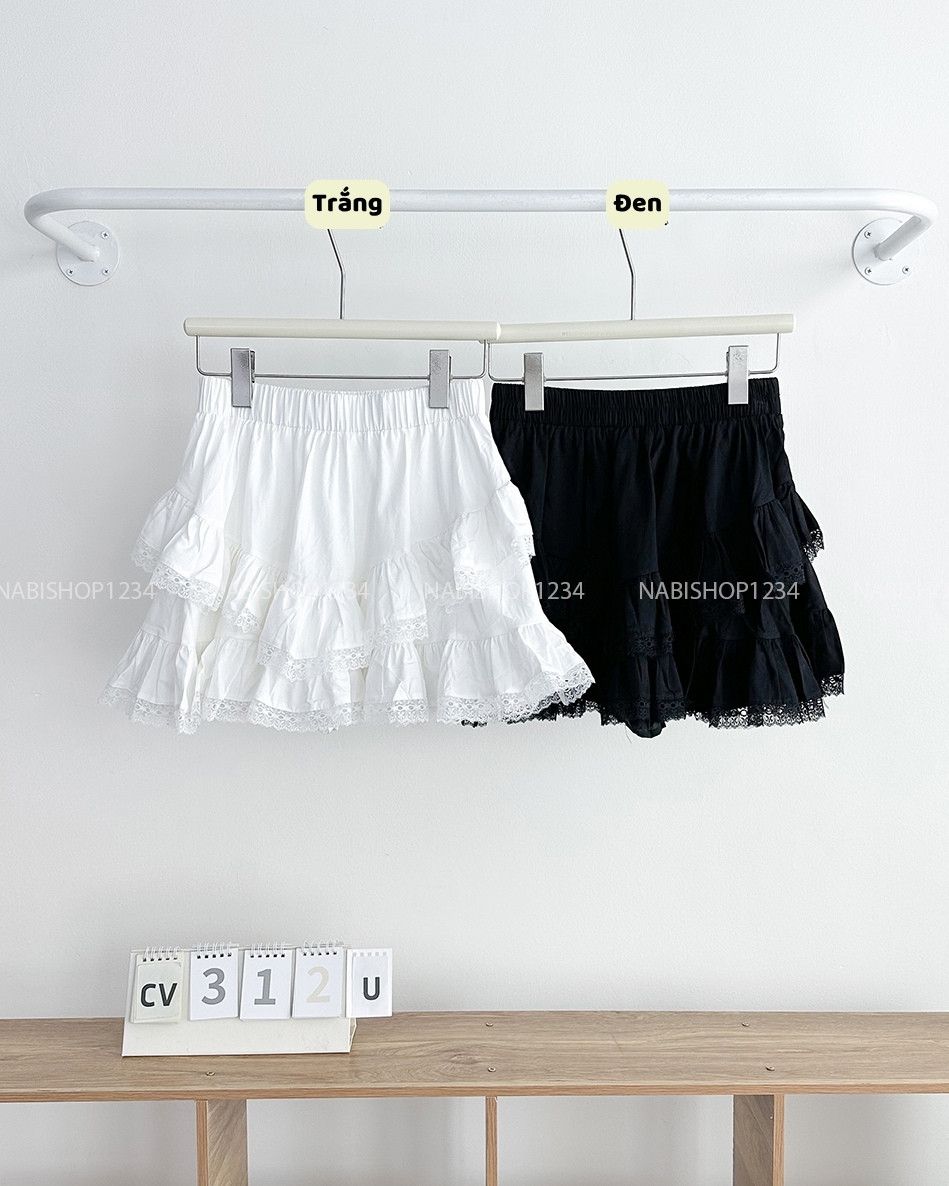 Chân Váy Số 312-U 930 Ngắn LT Tầng Bèo Ren