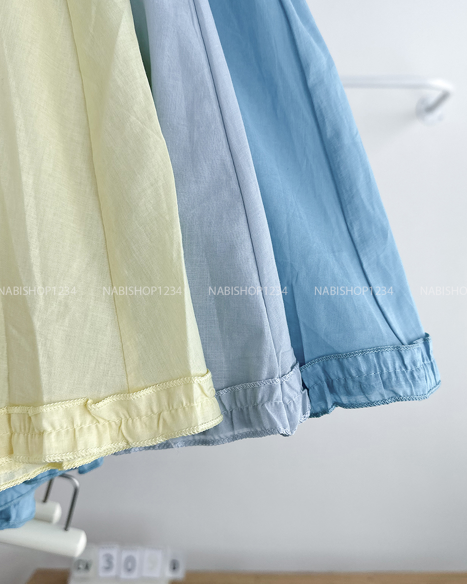 Chân Váy Số 308-D Dài Lai Bèo + Buộc Tóc