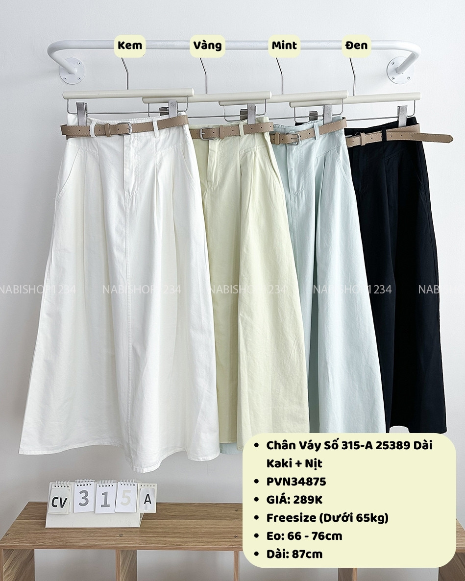 Chân Váy Số 315-A 25389 Dài Kaki + Nịt