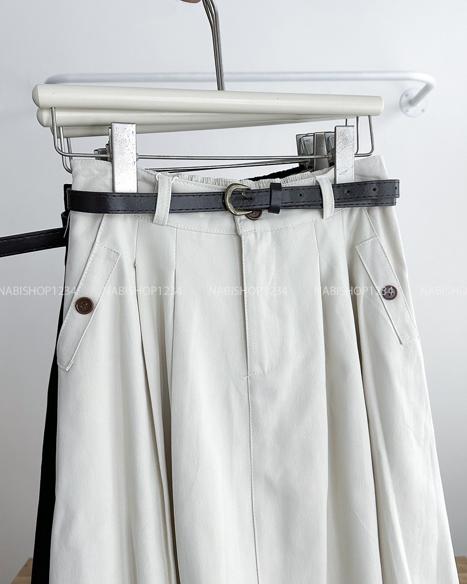 Chân Váy Số 316-A 9301 Dài Kaki Túi Nút + Nịt
