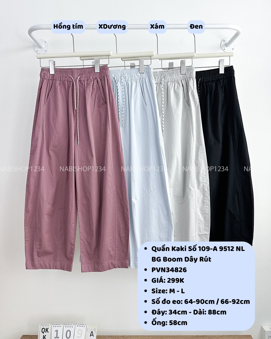 Quần Kaki Số 109-A 9512 NL BG Boom Dây Rút