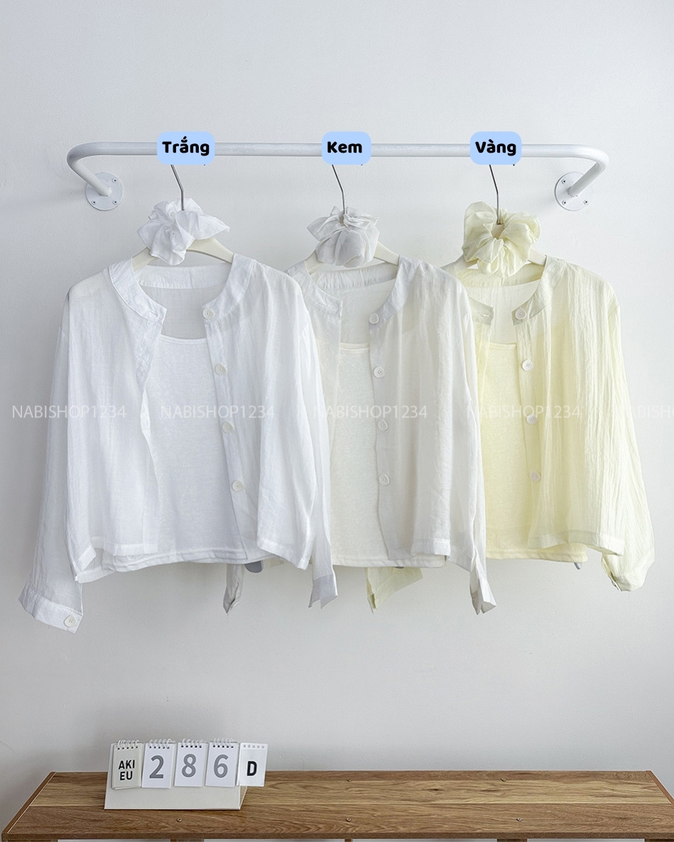 Áo Kiểu Số 286-D Cổ Tròn 2 Dây + Buộc Tóc