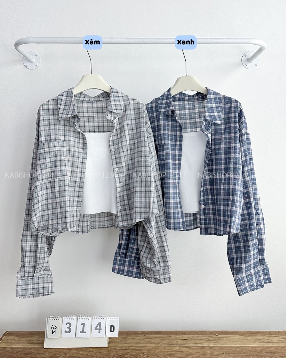 Áo Sơ Mi Số 314-D TD Lửng Caro + 2 Dây