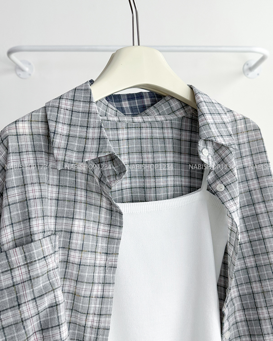 Áo Sơ Mi Số 314-D TD Lửng Caro + 2 Dây