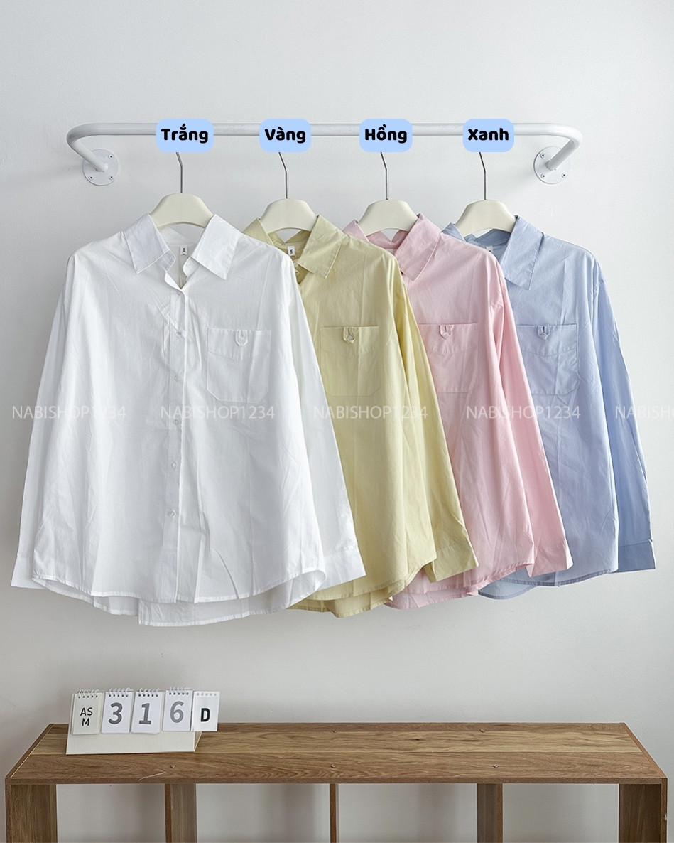 Áo Sơ Mi Số 316-D 8503 TD Túi Cài Khuy