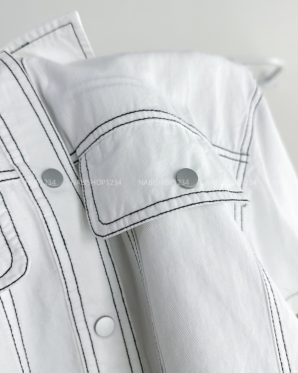 Áo Sơ Mi Số 318-D 961 TN Nút Bấm Lai Rút