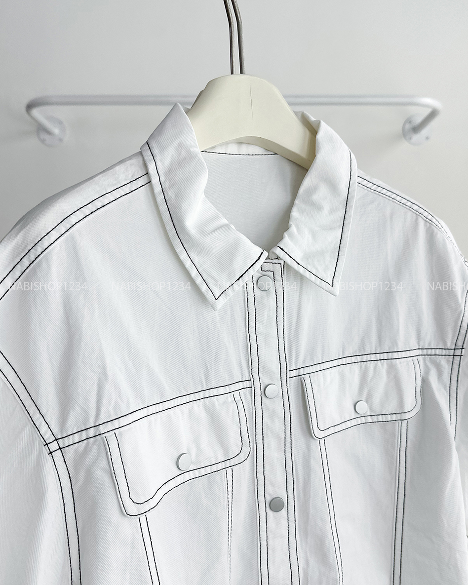 Áo Sơ Mi Số 318-D 961 TN Nút Bấm Lai Rút