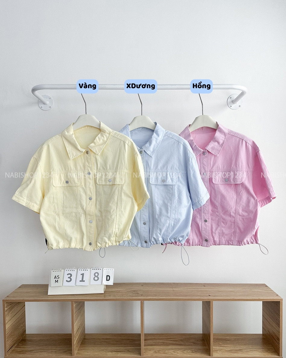 Áo Sơ Mi Số 318-D 961 TN Nút Bấm Lai Rút
