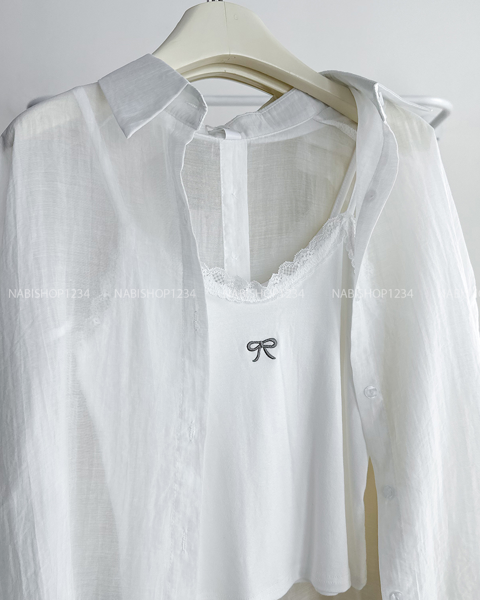 Áo Sơ Mi Số 320-D TD Tơ Nơ Lưng + 2S Nơ