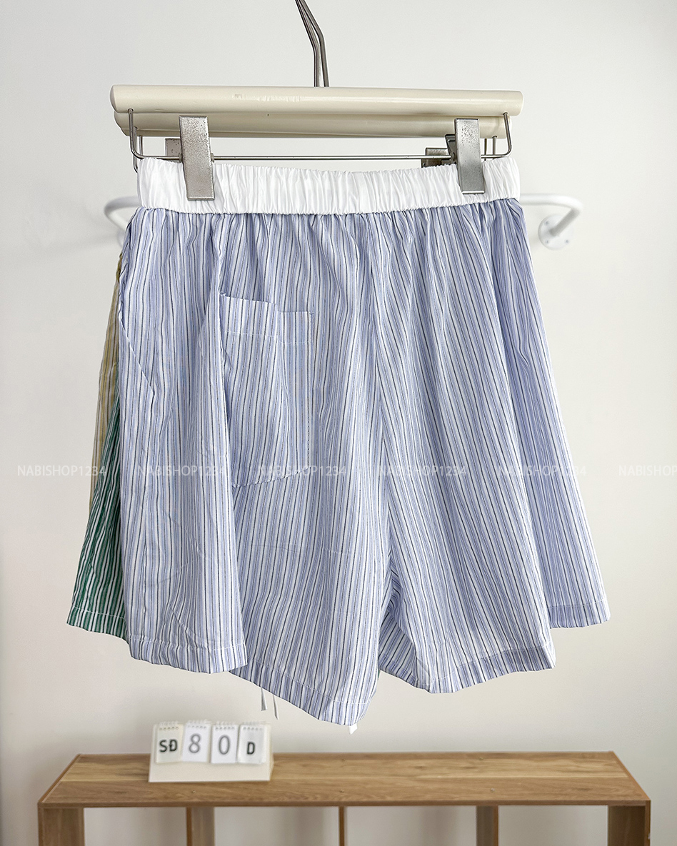 Set Đồ Số 80-D Sơ Mi Sọc + Short
