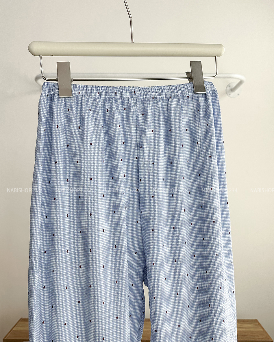 Đồ Ngủ Số 29-C Nơ Đỏ Thêu Mèo 3 Món
