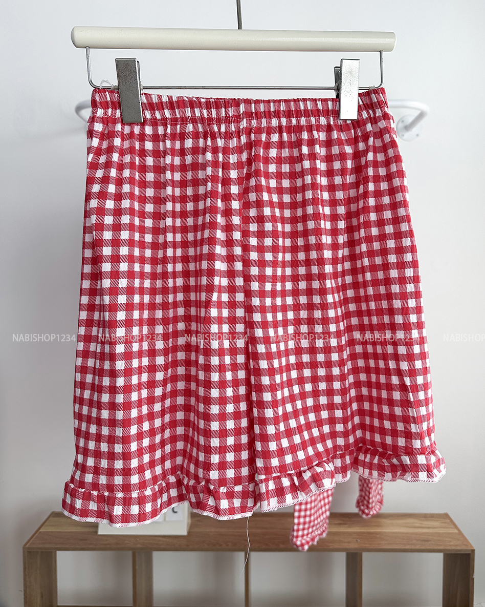 Đồ Ngủ Số 30-C Cổ Ren Caro 3 Món