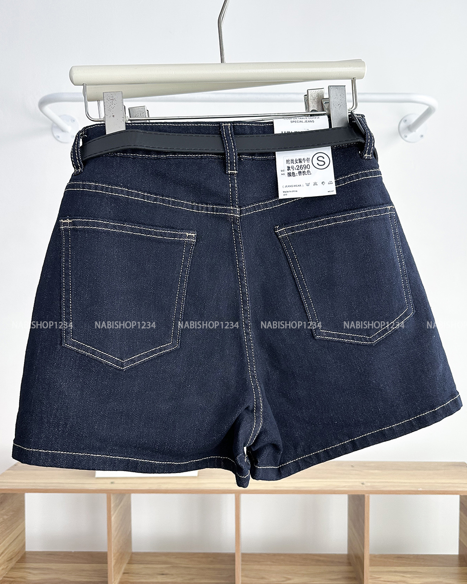 Quần Short Số 155-B 2690 Jean Thêu Chữ + Nịt