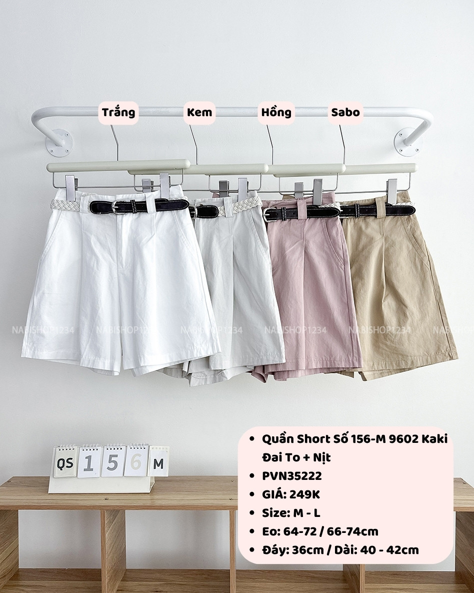 Quần Short Số 156-M 9602 Kaki Đai To + Nịt