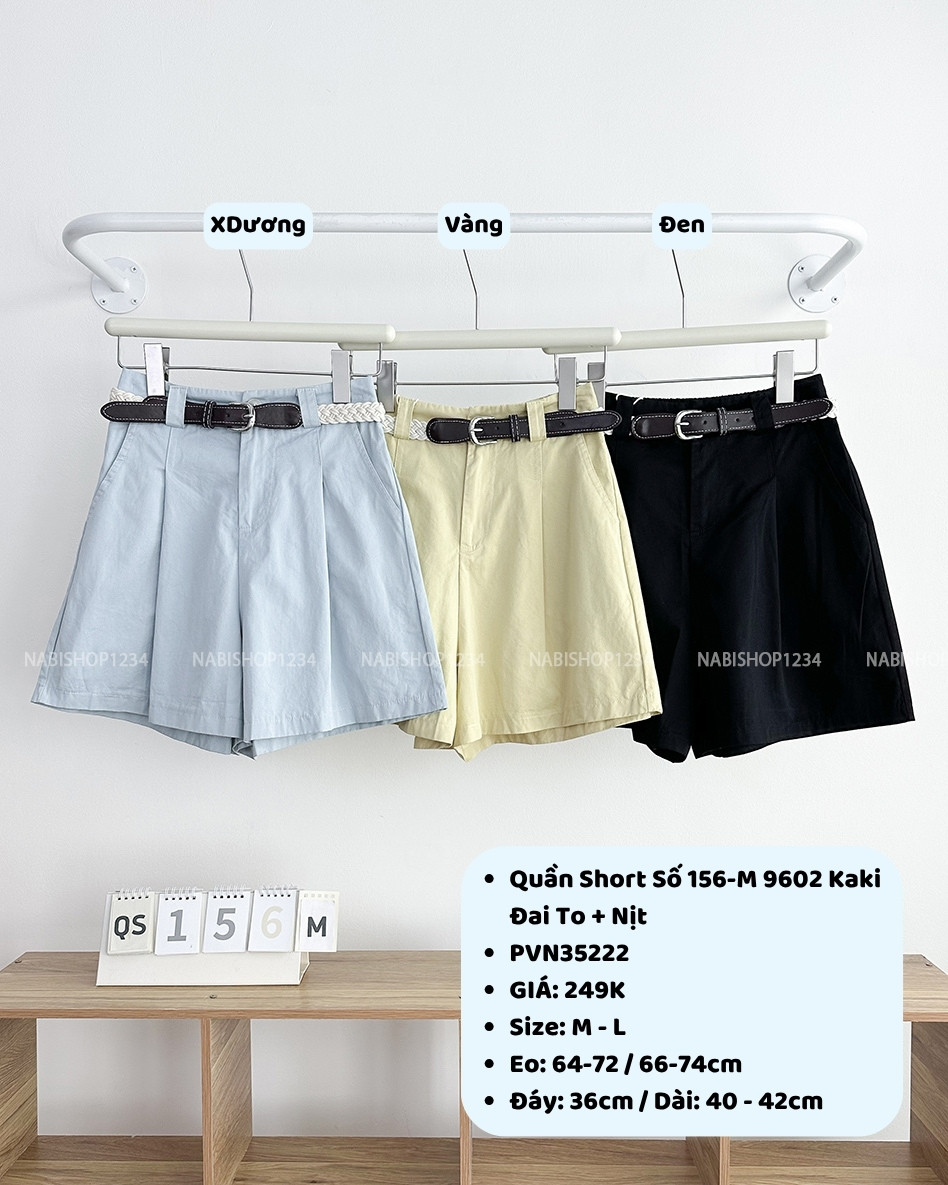 Quần Short Số 156-M 9602 Kaki Đai To + Nịt