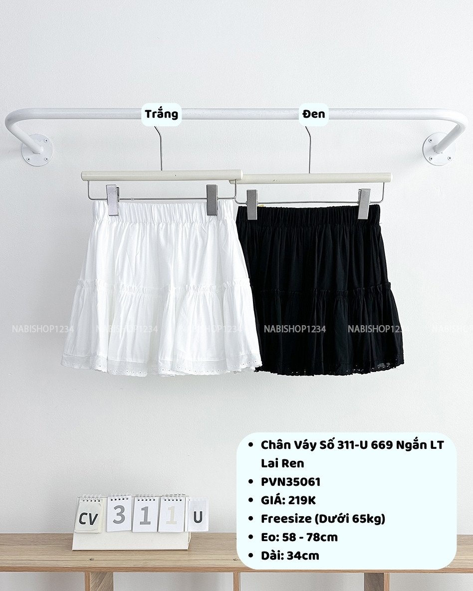 Chân Váy Số 311-U 669 Ngắn LT Lai Ren