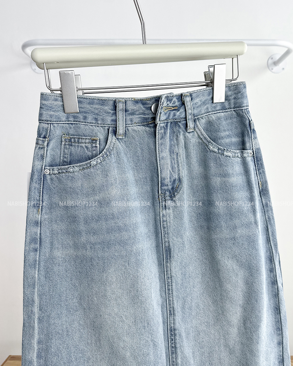 Chân Váy Số 319-B 7112 Dài Jean Túi Rách