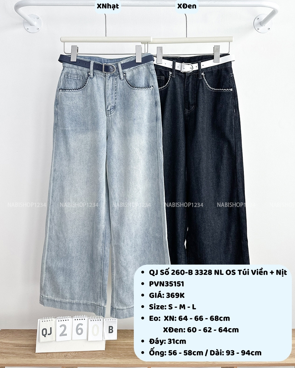 Quần Jean Số 260-B 3328 NL OS Túi Viền+Nịt