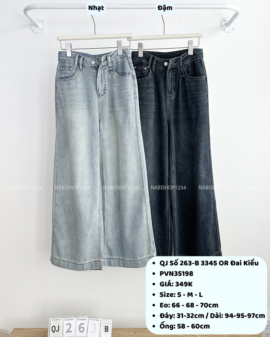 Quần Jean Số 263-B 3345 OR Đai Kiểu