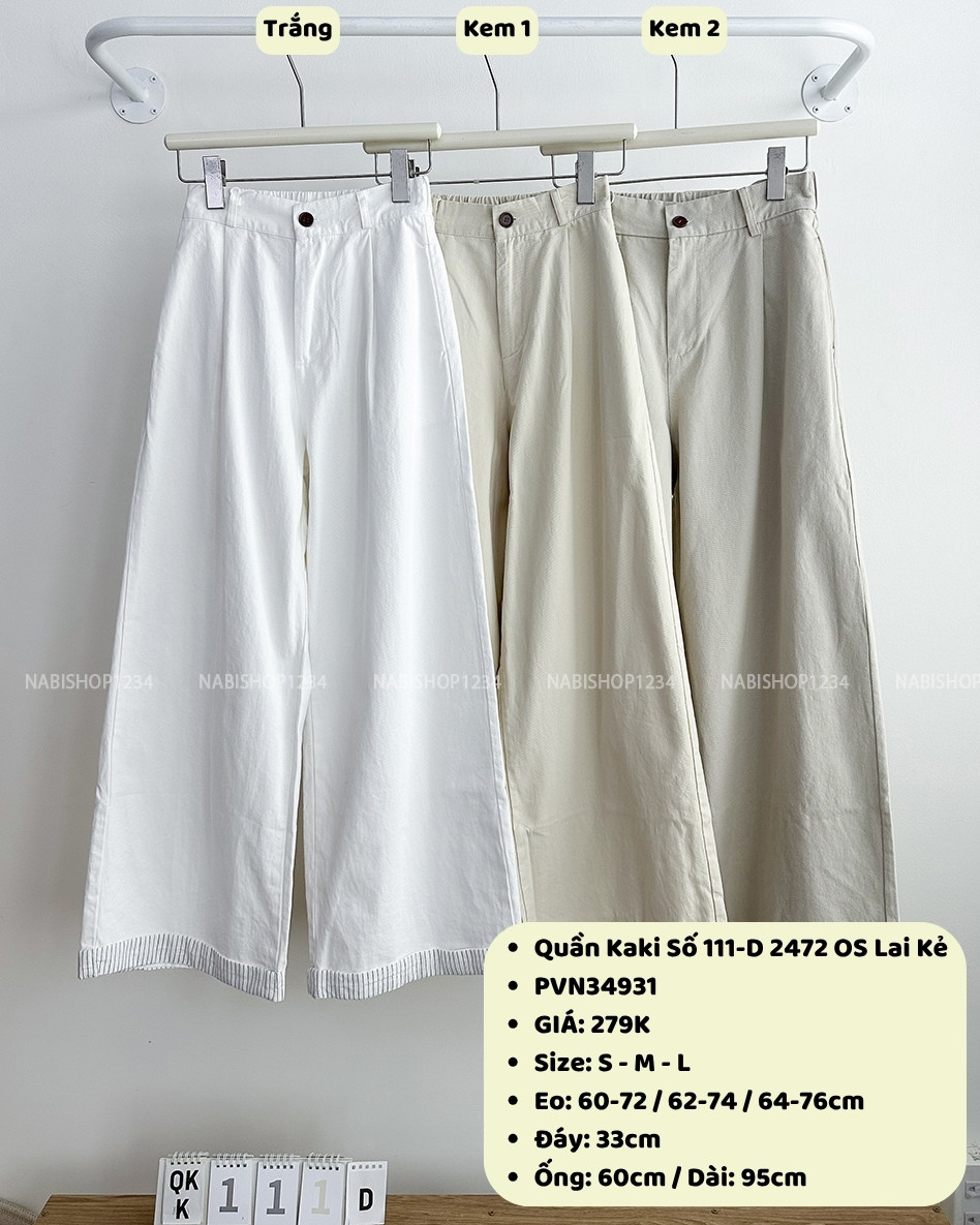 Quần Kaki Số 111-D 2472 OS Lai Kẻ