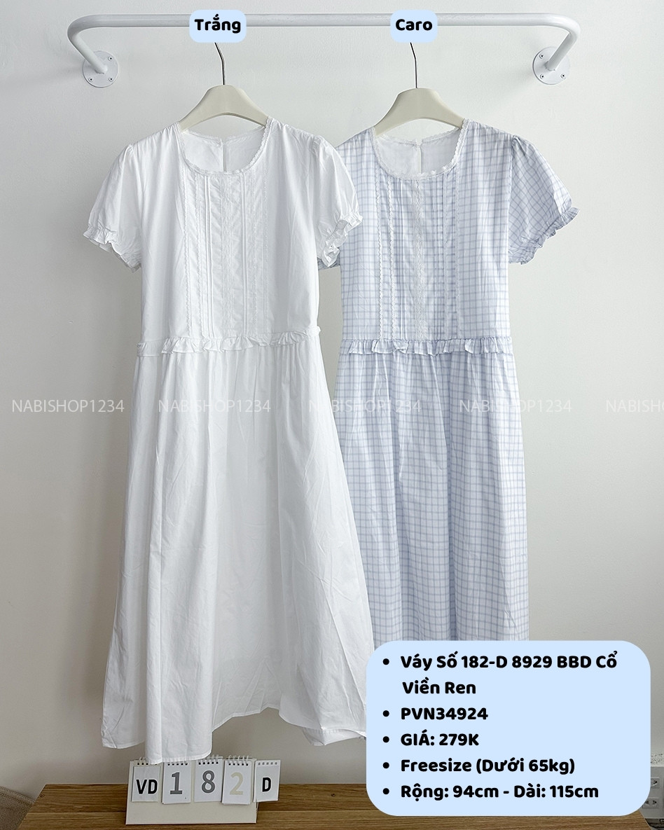 Váy Số 182-D 8929 BBD Cổ Viền Ren