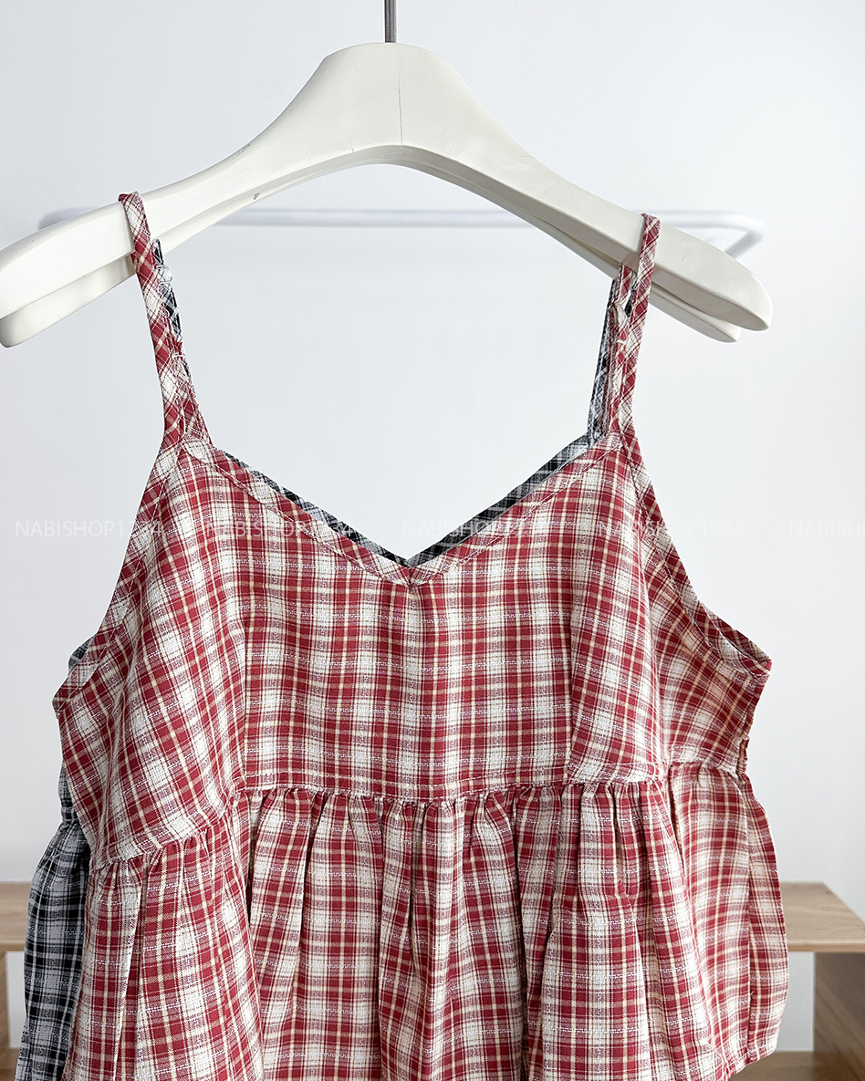 Áo Kiểu Số 294-D 73602 2 Dây Caro