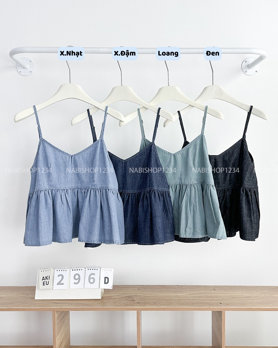 Áo Kiểu Số 296-D 73603 BBD 2Dây Denim