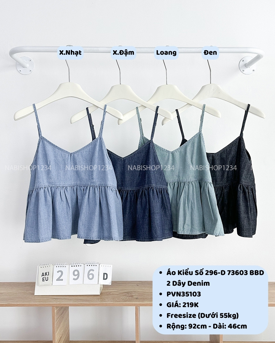 Áo Kiểu Số 296-D 73603 BBD 2Dây Denim